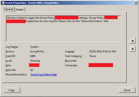 Event Id 7016 Group Policy Software Installation. . Event id 1085 group policy